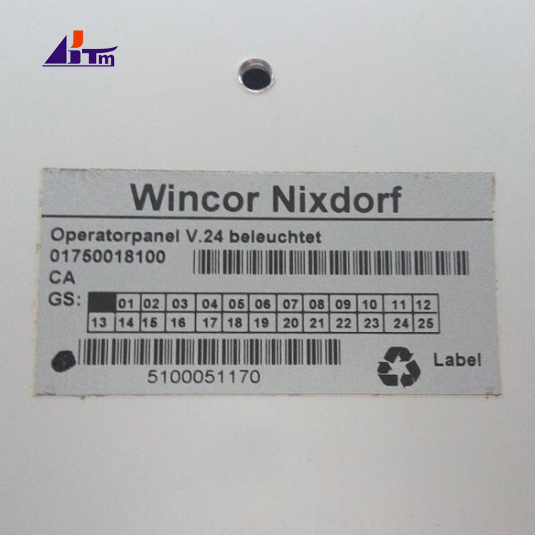 01750018100 Wincor Nixdorf V.24 USB Operator Panel With Backlight